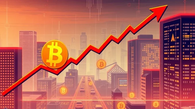 A chart illustrating a significant Bitcoin price drop below $112,000, conveying current market volatility.