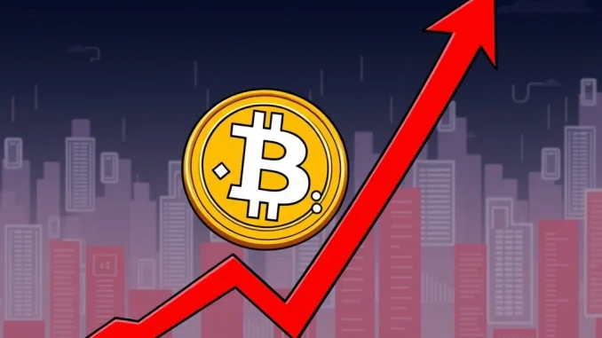 A chart illustrating a significant Bitcoin price drop, conveying market uncertainty and the recent BTC drop.