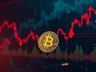 Chart showing a significant Bitcoin price drop below $105,000, indicating market downturn and investor concern.
