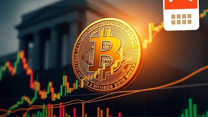 A digital Bitcoin symbol overlaid on financial charts, illustrating the BTC price prediction and current market analysis.