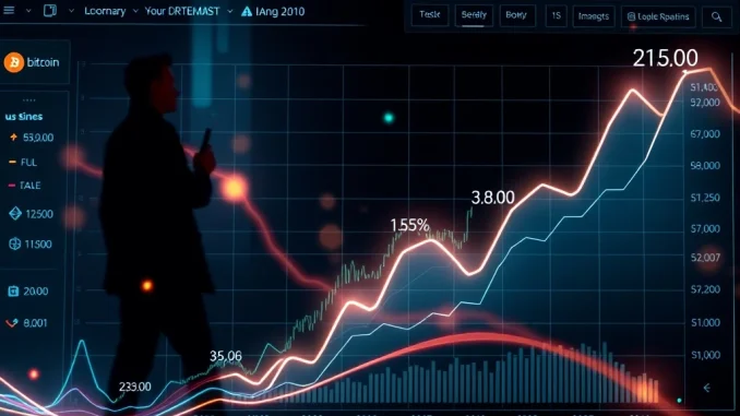 Financial charts with Bitcoin and Ethereum logos, illustrating Tom Lee's **Bitcoin price prediction** and crypto market analysis.