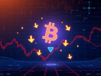 Chart showing a significant **Bitcoin price** drop below $123,000, indicating market volatility and investor concern.