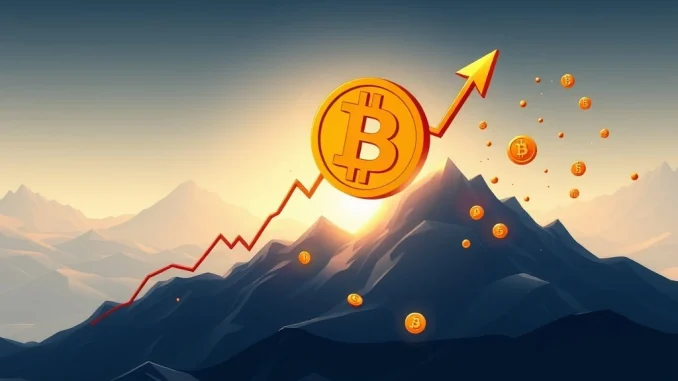 A chart showing Bitcoin's price soaring past the $111,000 mark, illustrating the strong BTC price rally.