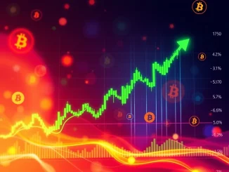 A vibrant digital chart illustrating Bitcoin's price surge above $109,000, signifying strong market momentum for BTC trading.