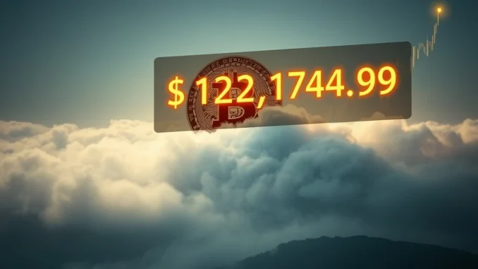 Bitcoin price chart showing a significant surge past $123,000, symbolizing the recent monumental BTC rally.