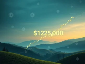 A green candlestick chart showing a significant upward trend, indicating a strong Bitcoin surge and the BTC price surpassing $123,000.
