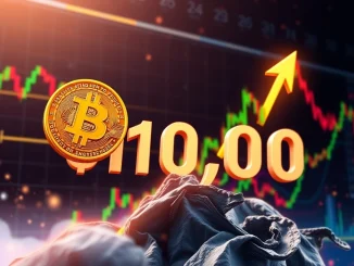 Visualizing the Bitcoin price surge, showing BTC breaking past the $110,000 mark, symbolizing significant growth in the crypto market.