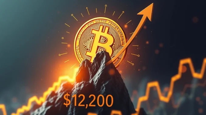 A visual representation of the **Bitcoin price** breaking past the $112,000 mark, indicating a significant upward trend in the crypto market.
