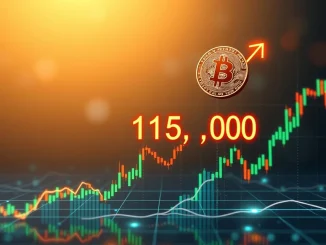 A visual representation of the Bitcoin price chart breaking above $115,000, symbolizing the significant milestone for digital assets.