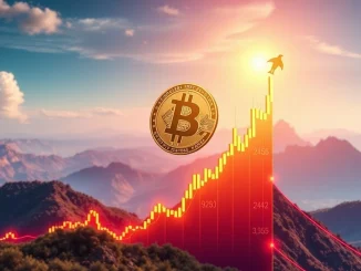 A chart illustrating Bitcoin price surging past $111,000, signaling strong market optimism.