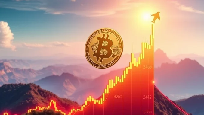 A chart illustrating Bitcoin price surging past $111,000, signaling strong market optimism.