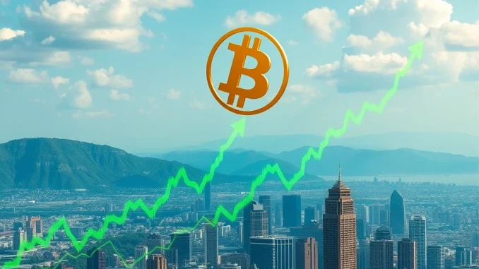 Chart showing Bitcoin price surpassing $122,000, symbolizing a significant BTC rally and market optimism.