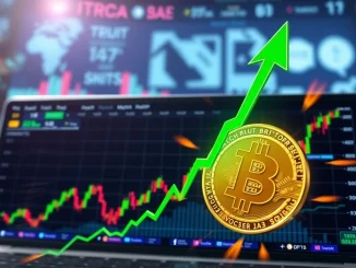 Bitcoin price chart showing a rapid 1.88% surge, illustrating significant BTC volatility in the crypto market.