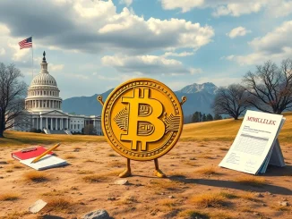 Illustrative image showing a Bitcoin logo unaffected by a looming US government shutdown, conveying minimal BTC price impact.