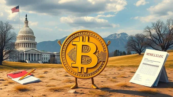 Illustrative image showing a Bitcoin logo unaffected by a looming US government shutdown, conveying minimal BTC price impact.