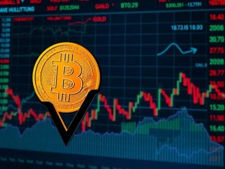 Chart showing Bitcoin price testing crucial support, highlighting rising crypto volatility and market sentiment.