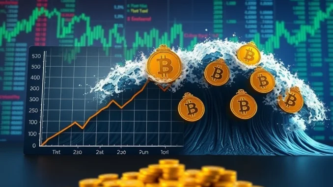 Visualizing the Bitcoin S2F model being eclipsed by the immense force of institutional demand from Bitcoin ETFs, influencing Bitcoin price.