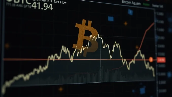 A chart illustrating Bitcoin spot ETF flows signaling a potential market bottom and future BTC price recovery.