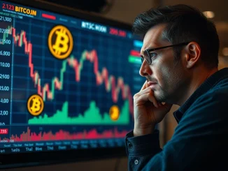 Graph showing Bitcoin stock losses impacting retail crypto investors, symbolizing a significant financial downturn.