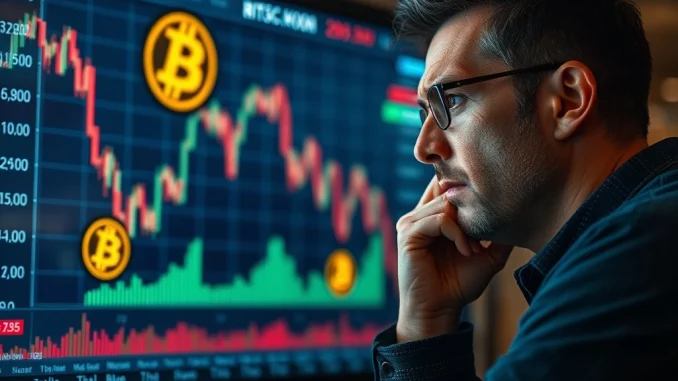 Graph showing Bitcoin stock losses impacting retail crypto investors, symbolizing a significant financial downturn.