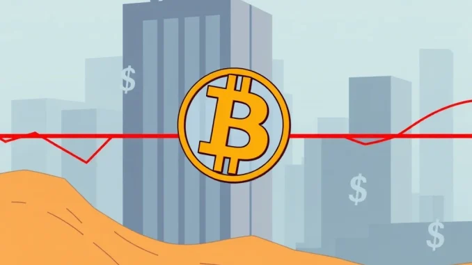 Chart illustrating Bitcoin trading range, impacted by slowing corporate crypto buying and reduced capital inflows.