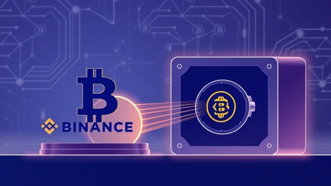 Visualizing a significant Bitcoin transfer from the Binance platform to the secure Ceffu custody solution, highlighting large BTC movement.