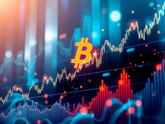 Chart showing a surge in Bitcoin implied volatility, indicating market anticipation for future Bitcoin price movements.