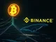 A large Bitcoin whale symbol moving digital BTC to Binance, illustrating a significant $216 million crypto transfer event.