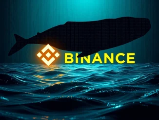 A Bitcoin whale making a significant BTC withdrawal from Binance, symbolizing bullish market sentiment.