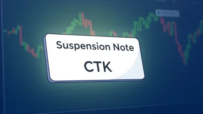 Bithumb crypto exchange interface showing a critical alert for Shentu (CTK) deposit and withdrawal suspension due to a network upgrade.