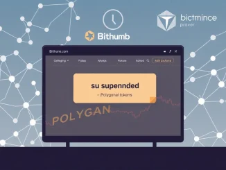 A notification banner on a Bithumb crypto exchange platform indicating a temporary Bithumb POL suspension for deposits and withdrawals.