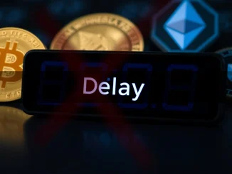 Graphic illustrating Bithumb withdrawals facing temporary delays due to high volume, emphasizing processing queues and user impact.