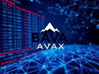 Visualizing the Bitwise AVAX ETF's DTCC listing, highlighting the BAVA ticker and Avalanche crypto's entry into traditional finance.