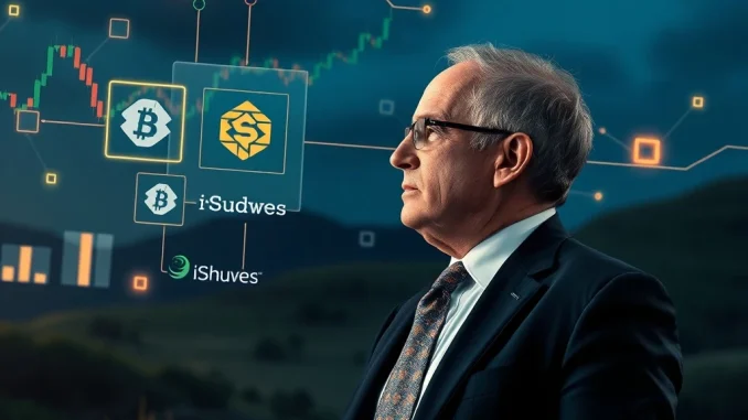 Larry Fink discussing **BlackRock tokenization**, signaling a transformative era for iShares and digital asset investments.