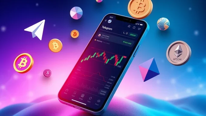 Blum perpetual futures trading interface within the Telegram Mini App, showing crypto charts and mobile access for Telegram crypto trading.