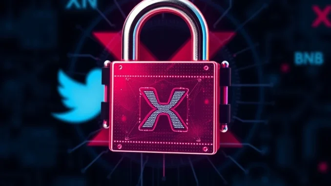 BNB Chain logo with a lock icon, representing the successful recovery and enhanced crypto account security of their X platform.