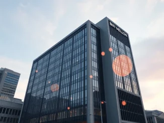 BNY Mellon's building representing its strategic focus on developing robust stablecoin infrastructure for digital assets.