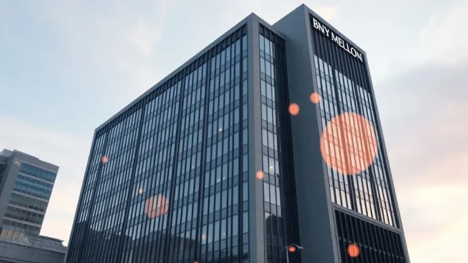 BNY Mellon's building representing its strategic focus on developing robust stablecoin infrastructure for digital assets.