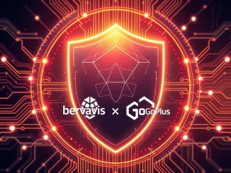 A digital shield representing the Brevis and GoPlus partnership, securing Web3 with a new Web3 security oracle.