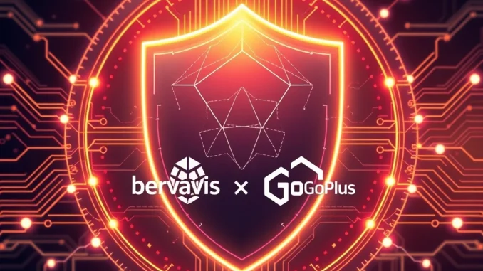 Brevis Revolutionizes Web3 Security: Partnering with GoPlus for a Trustless Oracle A digital shield representing the Brevis and GoPlus partnership, securing Web3 with a new Web3 security oracle.