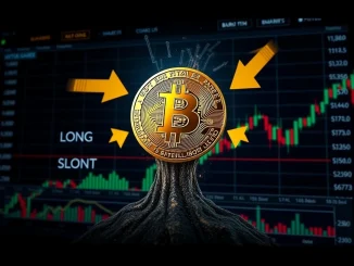 Visualizing BTC perpetual futures long/short ratios, indicating current Bitcoin trading sentiment across major crypto exchanges.