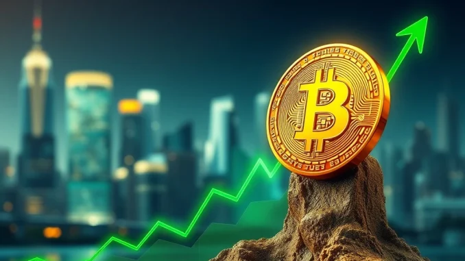 A dynamic financial chart illustrating Bitcoin's impressive price surge above $110,000, signifying a strong **Bitcoin price** rally and market optimism.