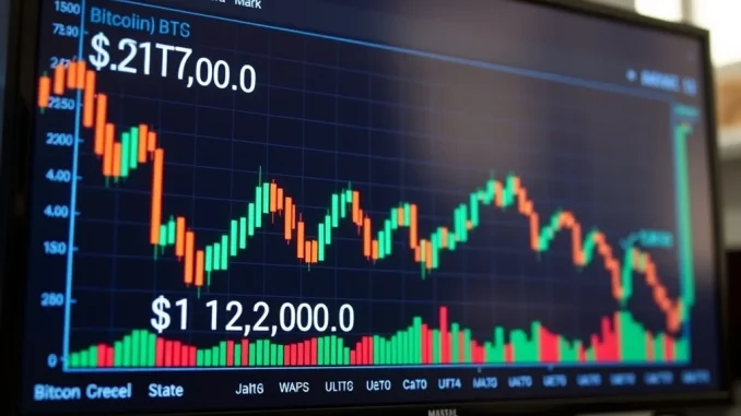 Bitcoin Plunges: BTC Falls Below $112,000 Amid Market Uncertainty Chart showing BTC price dropping below $112,000, indicating significant market volatility and investor concerns.
