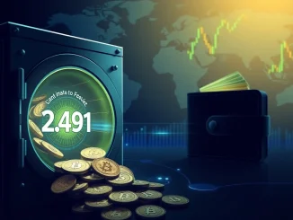 Visualizing a **BTC transfer** of 2,491 Bitcoin from **Coinbase Institutional** to an **unknown wallet**, signifying a major cryptocurrency market movement.