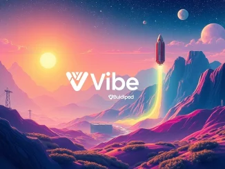 Buidlpad Vibe platform logo with abstract blockchain elements, symbolizing a new era for crypto fundraising and early-stage project support.