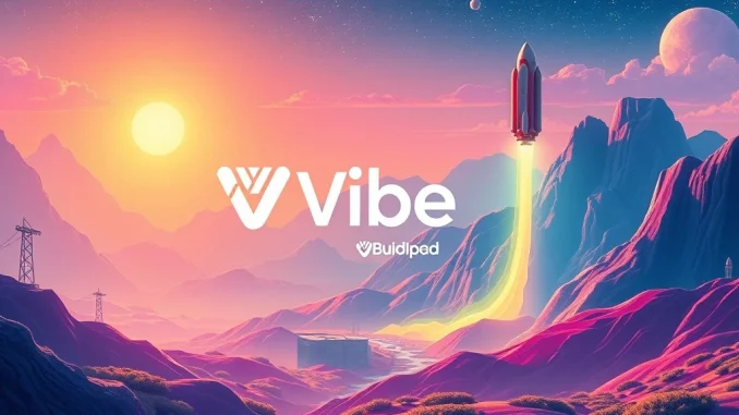 Buidlpad Vibe platform logo with abstract blockchain elements, symbolizing a new era for crypto fundraising and early-stage project support.