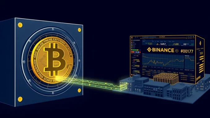 Visualizing a Bitcoin transfer of $107 million from Ceffu's institutional custody to Binance, showing significant BTC movement.