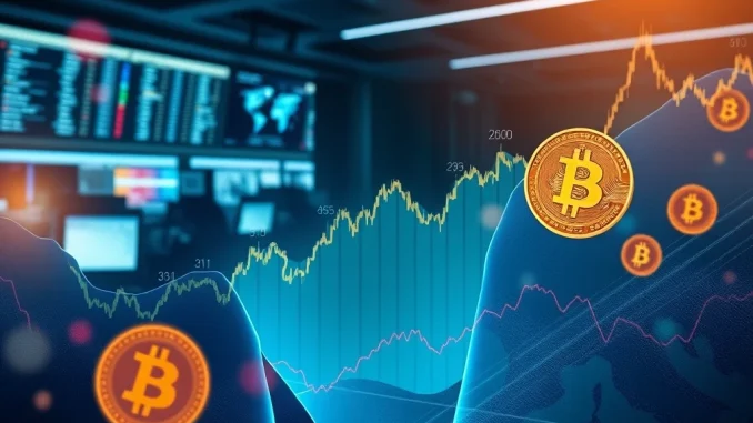 Chart displaying a significant CME Bitcoin futures gap opening, highlighting the difference between weekend spot market activity and Monday's futures price.