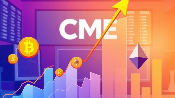 Charts depicting the record-breaking $901 billion CME crypto derivatives trading volume, signifying robust market growth.