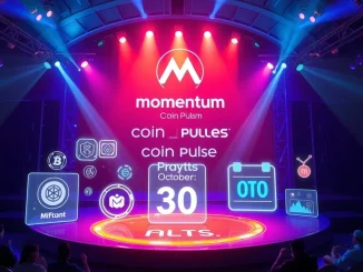 Coin Pulse AMA event graphic featuring Momentum's logo, highlighting exciting crypto giveaways and NFT rewards for participants.